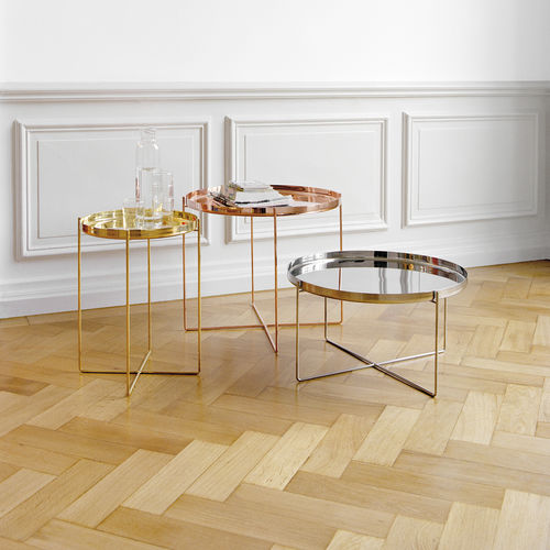 Mesa lateral contemporânea - CM05 HABIBI - e15 - em alumínio / em latão polido / em cobre