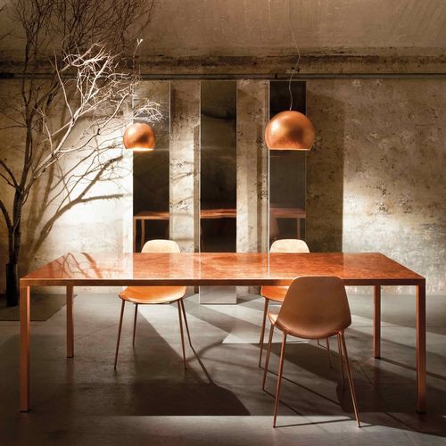 Mesa de jantar contemporânea - ILTAVOLO 2.0 - OPINION CIATTI - em aço / com base metálica / retangular
