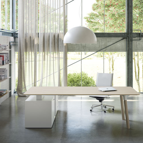 Mesa executiva - WOODS - Fantoni - contemporânea / em carvalho / em faia