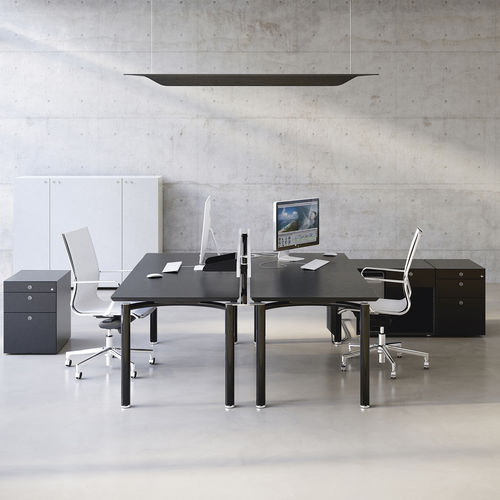 Estação de trabalho - MÈTA - Fantoni - contemporânea / em laminado / com compartimento de arrumação