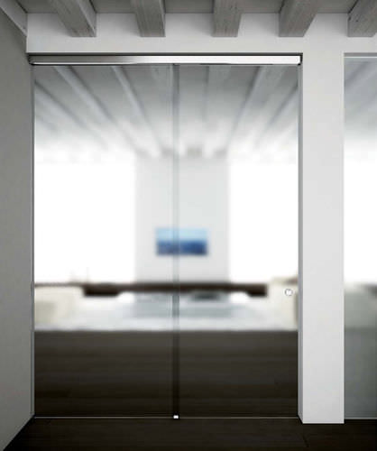 Sistema deslizante para porta - EVOLUTION MINI SOFT-CLOSE V-5403  - METALGLAS - para porta de vidro