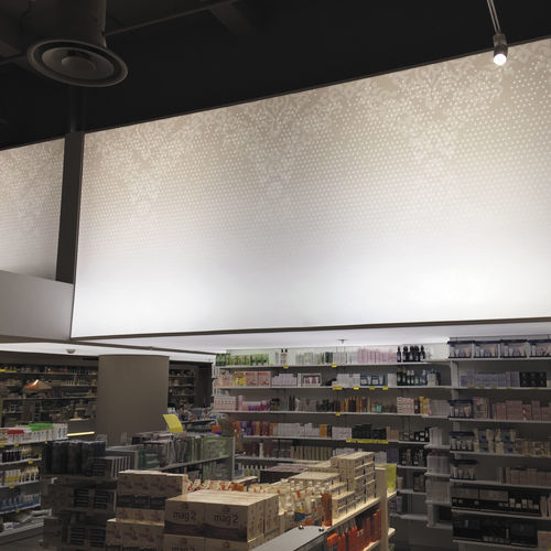Parede tensionada retroiluminada - ALYOS technology - de parede / para ambiente interno / com motivos impressos