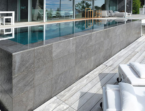 Piscina com transbordo - PISCINE MIROIR CARRELAGE SEMI-ENTERREE SUISSE - PISCINES CARRE BLEU - sob medida / para ambiente externo / semienterrada