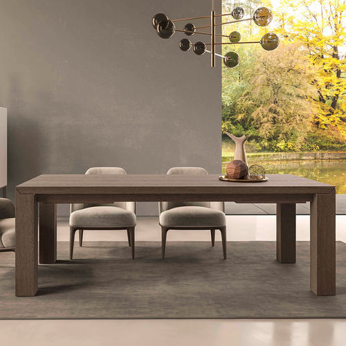Mesa de jantar contemporânea - AMBROGIO - Olivieri - em carvalho / com base em carvalho / retangular