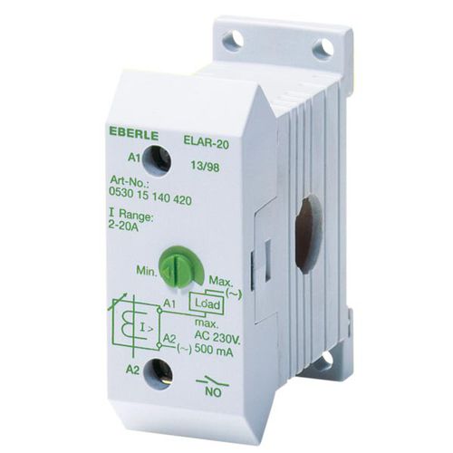 Relé estático CA - ELAR 20 - Eberle Controls - 1 NA / monofásico / para trilho DIN