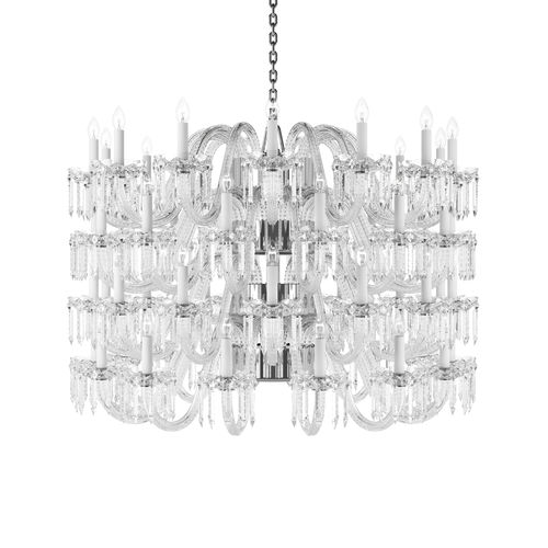 Lustre clássico - RUDOLF : CROWN - Preciosa - em cristal / em cromo / feito à mão