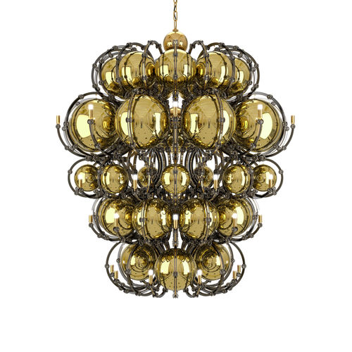 Lustre contemporâneo - KING & VENUS - Preciosa - em cristal / em aço inoxidável / feito à mão