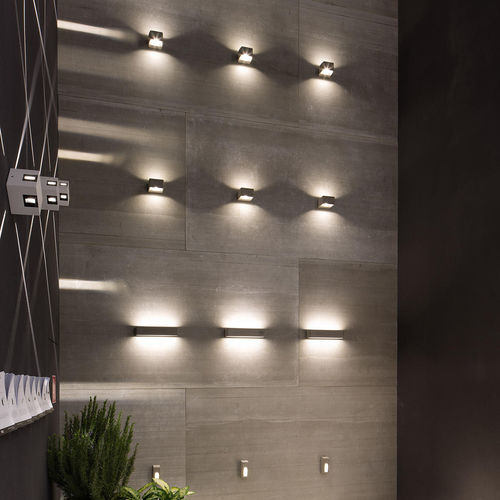 Plafon contemporâneo - CEM - LINEA LIGHT GROUP - quadrado / em cimento / de LED