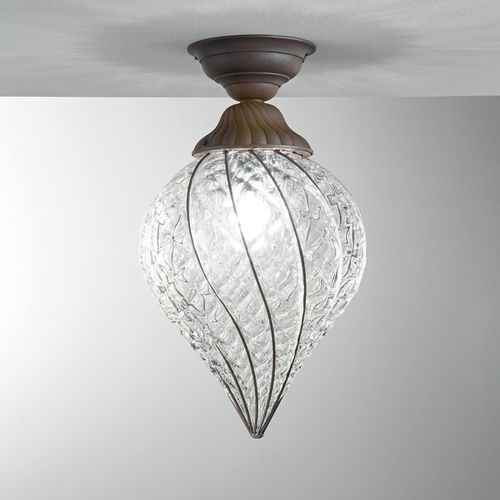 Plafon contemporâneo - GOCCIA - Siru Lighting - cônico / metálico / em vidro soprado