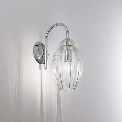 Arandela clássica - NAUTILUS - Siru Lighting - para ambiente interno / em metal cromado / em vidro soprado