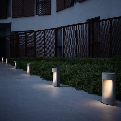Poste balizador de iluminação de jardim - MOAI B/35 - BOVER Barcelona - contemporâneo / em aço inoxidável / em ferro