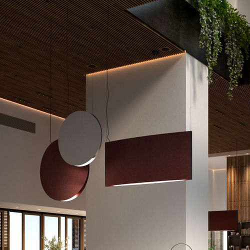 Pendente - NOREN S/85 - BOVER Barcelona - em alumínio / em tecido acústico / em MDF