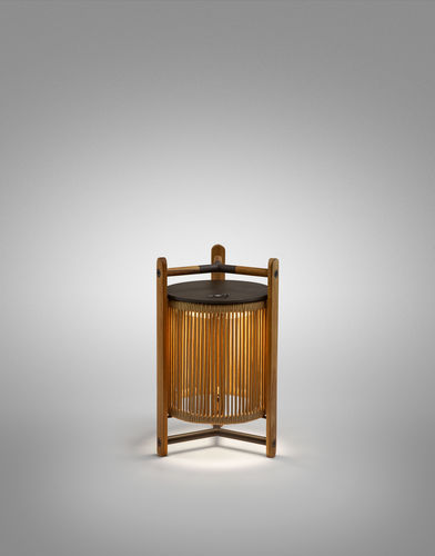 Luminária de mesa - Kando M/40/R - BOVER Barcelona - em alumínio / em teca / em policarbonato