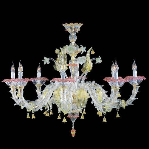 Lustre de estilo - Rezzonico - Arte di Murano - metálico / em vidro de Murano / em ouro
