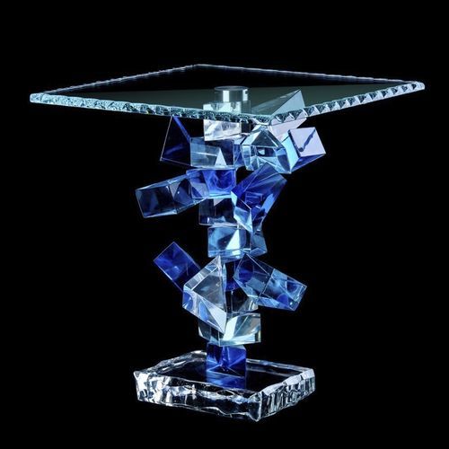 Mesa lateral de design original - TBL/2/PSM - Arte di Murano - em vidro de Murano / com base em vidro de Murano / quadrada