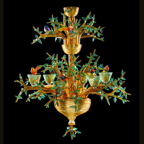 Lustre de design original - 8238 - Arte di Murano - em vidro soprado / em vidro de Murano / para 6 lâmpadas