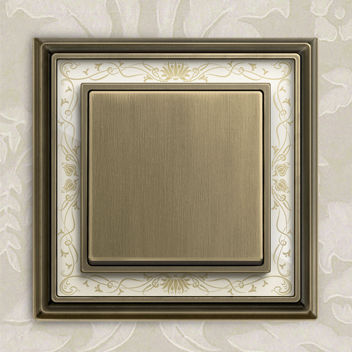 Interruptor gangorra - Busch-dynasty® - ABB Home and Building Automation - de embutir / em latão / contemporâneo