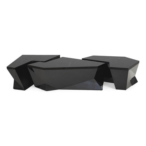 Mesa de centro de design original - 76-0335 ENSEMBLE - Christopher Guy - em mármore / com base em mogno / modular