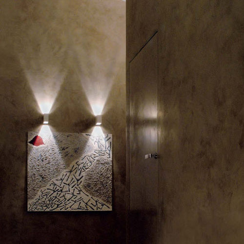 Arandela contemporânea - LASER CUBE - LODES - para ambiente interno / metálica / retangular