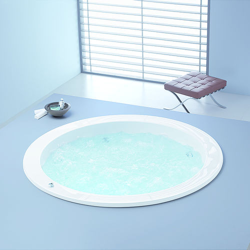 Banheira redonda - DREAMSCAPE: 6114 - HOESCH - freestanding / em acrílico / branca