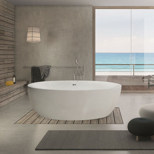 Banheira oval - CABO: 6610 - HOESCH - freestanding / em acrílico / branca