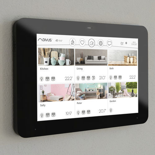 Tela sensível ao toque protocolo KNX - KNX IQ08 - DIVUS. Show it. Control it. - para sistema de automação residencial / para mesa de conferências / para controle de acesso