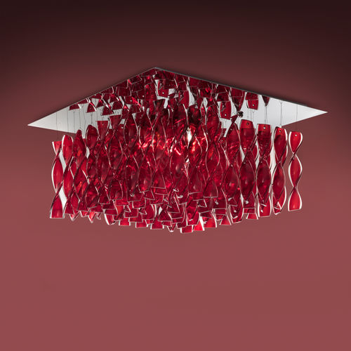 Plafon de design original - AURA - AXO Light - quadrado / em vidro de Murano / em aço