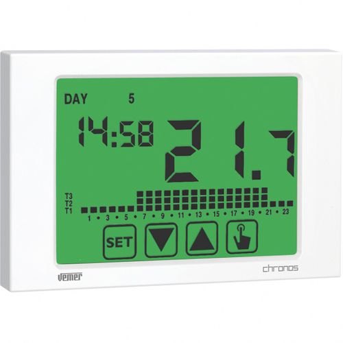 Termostato eletrônico - CHRONOS 230 BIANCO - VEMER - programável / para aquecimento / de parede