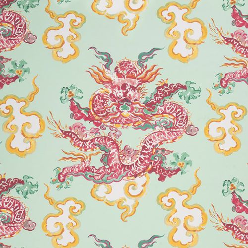 Papel de parede contemporâneo - SECOND DYNASTY : DRAGON DANCE - JIM THOMPSON - estampado / efeito de tecido / em cores