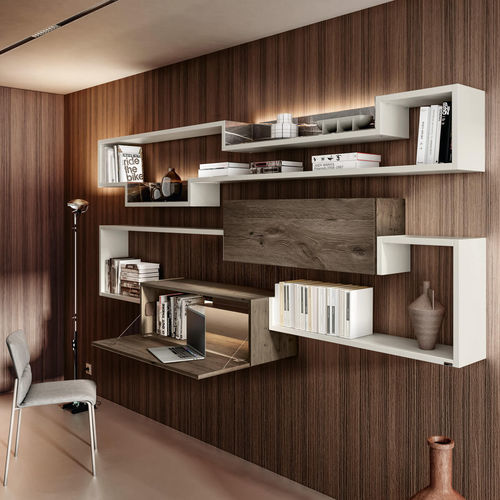 Livreiro modular - LagoLinea  - LAGO - de parede / contemporâneo / em madeira laqueada