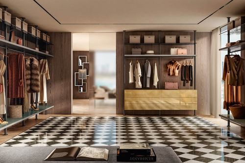 Closet contemporâneo - Vista  - LAGO - em madeira laqueada / em vidro / com gavetas