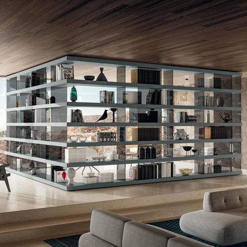 Estante modular - Air  - LAGO - de canto / contemporânea / em madeira laqueada