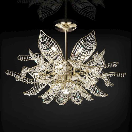 Plafon contemporâneo - NINFEA 436/10+1PF - iDL - em vidro de Murano / metálico / de LED