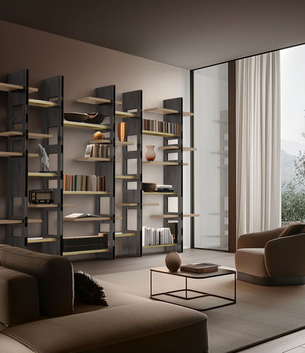 Livreiro modular - TWIN - iDL - contemporâneo / da linha comercial / em carvalho-branco