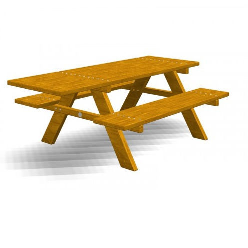 Mesa de piquenique contemporânea - VIESTE   - TLF srl - em madeira / com base em madeira / retangular