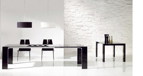 Mesa contemporânea - ANCA - Tadel Grup - em vidro / retangular / extensível