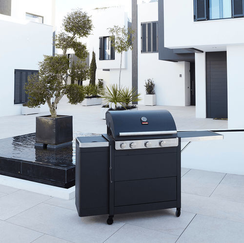 Churrasqueira a gás - Stella 3221 - BARBECOOK - com rodízios / metálica / com compartimento de arrumação