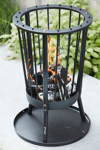 Braseiro de jardim a lenha - Modern Ronda - BARBECOOK - em aço laqueado / redondo / preto