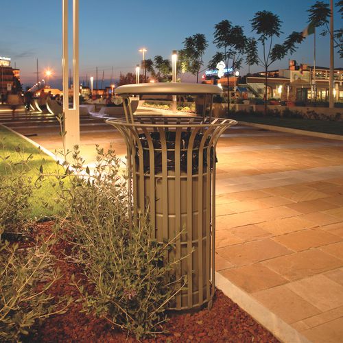 Lixeira pública - COROLLA E COROLLINO - CITY DESIGN - em aço galvanizado / em aço termolacado / com cinzeiro