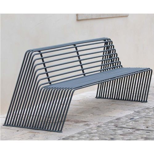 Banco para espaço público contemporâneo - OBLIQUE  - CITY DESIGN - em aço galvanizado / com encosto / sem encosto