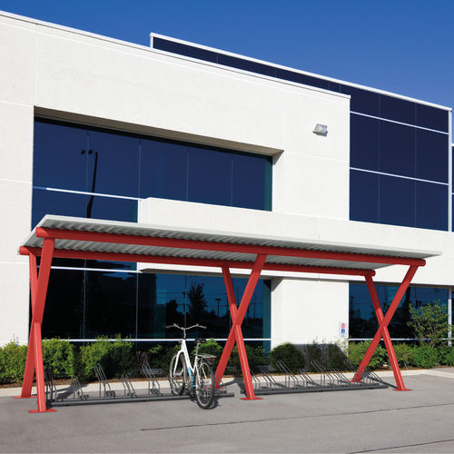 Abrigo para bicicletas sustentável - CIKE - CITY DESIGN - inclinado / em aço galvanizado / para espaço público