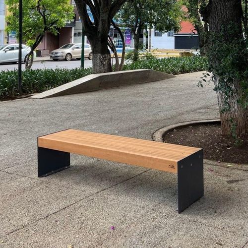 Banco para espaço público contemporâneo - LENA - CITY DESIGN - em WPC / em aço galvanizado / em madeira