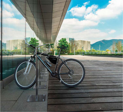 Bicicletário de piso - GREYHOUND - CITY DESIGN - com sistema de segurança / vertical / para ambiente externo