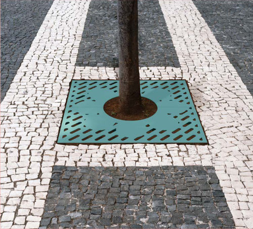 Grelha arvoreira quadrada - DRYAS - CITY DESIGN - em aço galvanizado / vazada