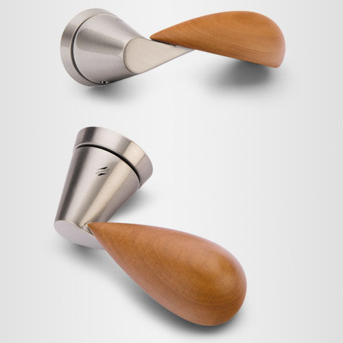 Maçaneta para porta - TACTA - COLOMBO DESIGN - em latão / em madeira / contemporânea