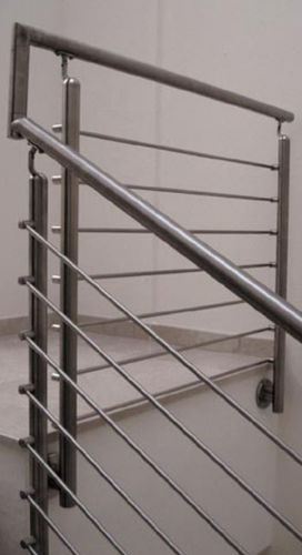 Guarda-corpo em aço inoxidável - AISI 304 SATIN FINISH  - EURO-FER - com barras / para ambiente interno / para escada