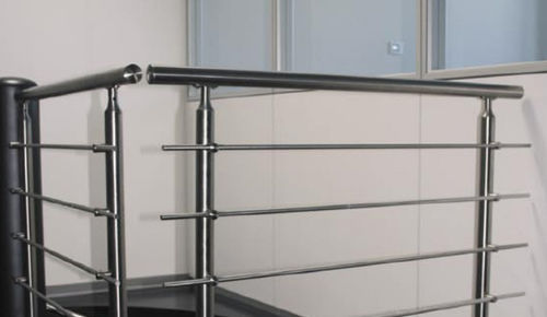 Guarda-corpo em aço inoxidável - AISI 316 SATIN FINISH - EURO-FER - com barras / para ambiente interno / para escada