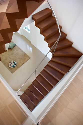 Escada em L - A 237 - METALL CONCEPT - com degraus em madeira / com estrutura metálica / da linha residencial