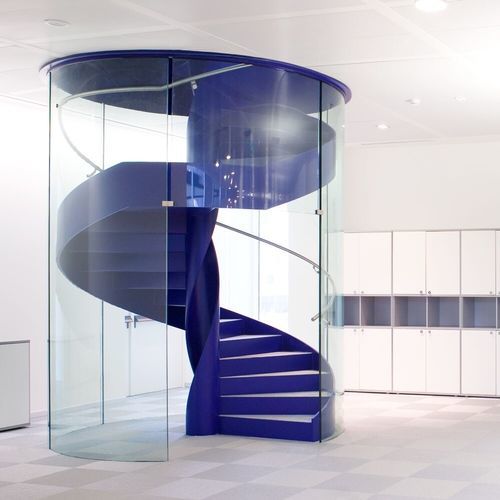 Escada em caracol - B 413 - METALL CONCEPT - com degraus em pedra / com estrutura metálica / da linha comercial