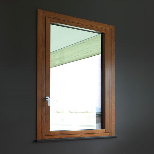 Janela em madeira - FLAT SERIES - PB FINESTRE - em vidro / de abrir / fixa